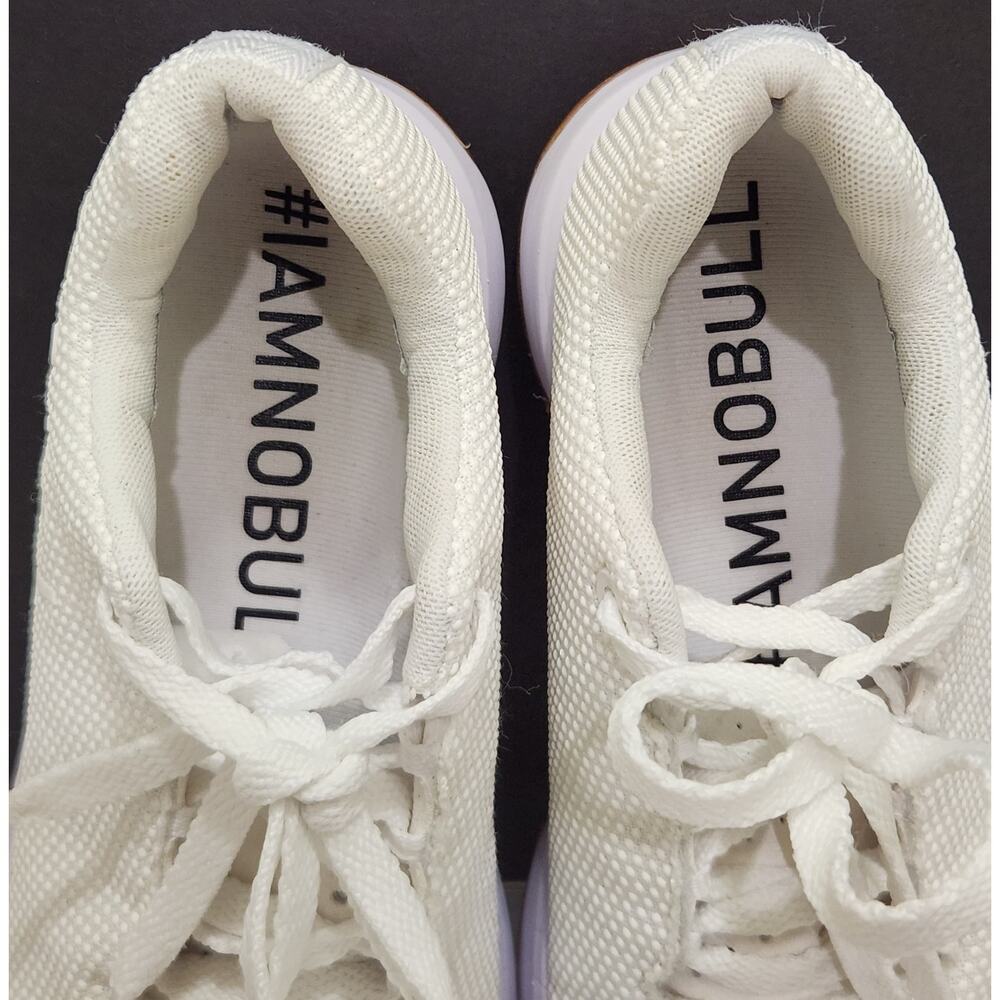 NOBULL Cream Knit Sneakers with Orange Outsole - Picture 6 of 9